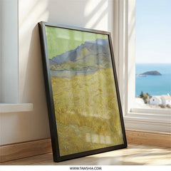 Wheatfield with Mountains, Van Gogh Art Print, Impressionism Wall Art, Landscape Painting, Famous Artwork, Home Decor, Framed Art - Tawshia