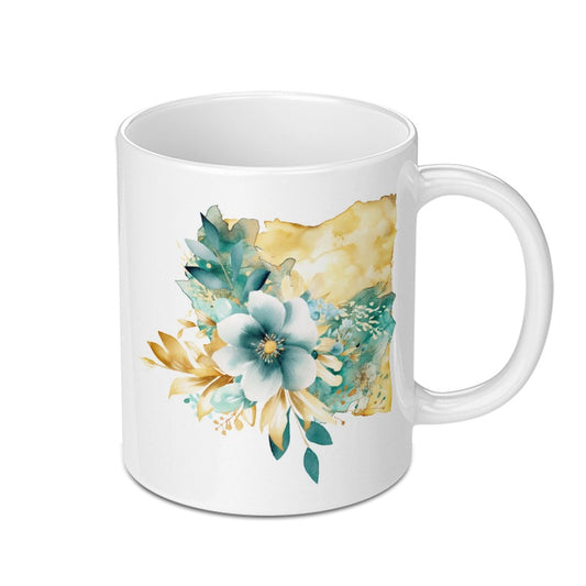 Floral Bouquet Mug, Watercolor Flower Art, Botanical Coffee Mug, Teacup, Gift Idea, Office Decor, Unique Mug - Tawshia