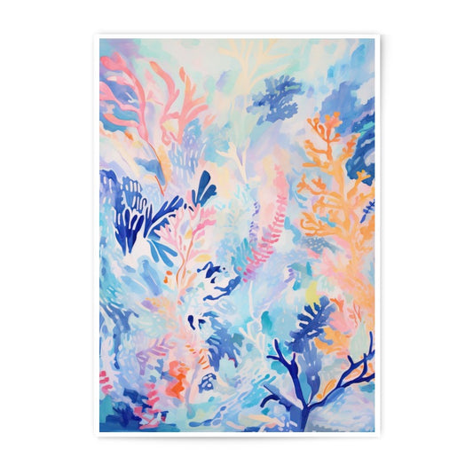 Coral Reef Photographic Print, Abstract Sea Life Art, Coastal Decor, Ocean Wall Art, Colorful Marine Print - Tawshia