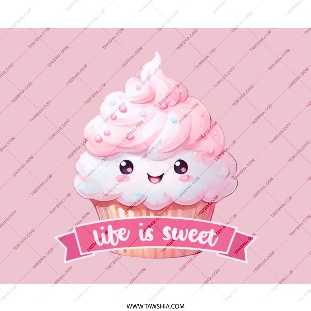 Cute Cupcake Mouse Pad, Kawaii Food Art, Pink Desk Decor, Life is Sweet, Sweet Treat Gift, Office Accessories, Gaming Pad - Tawshia