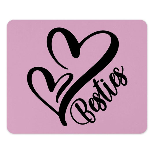Besties Heart Mouse Pad, BFF Gift, Best Friend Mousepad, Friendship Present, Cute Desk Decor, Gift For Her, Desk Accessory - Tawshia