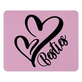 Besties Heart Mouse Pad, BFF Gift, Best Friend Mousepad, Friendship Present, Cute Desk Decor, Gift For Her, Desk Accessory - Tawshia