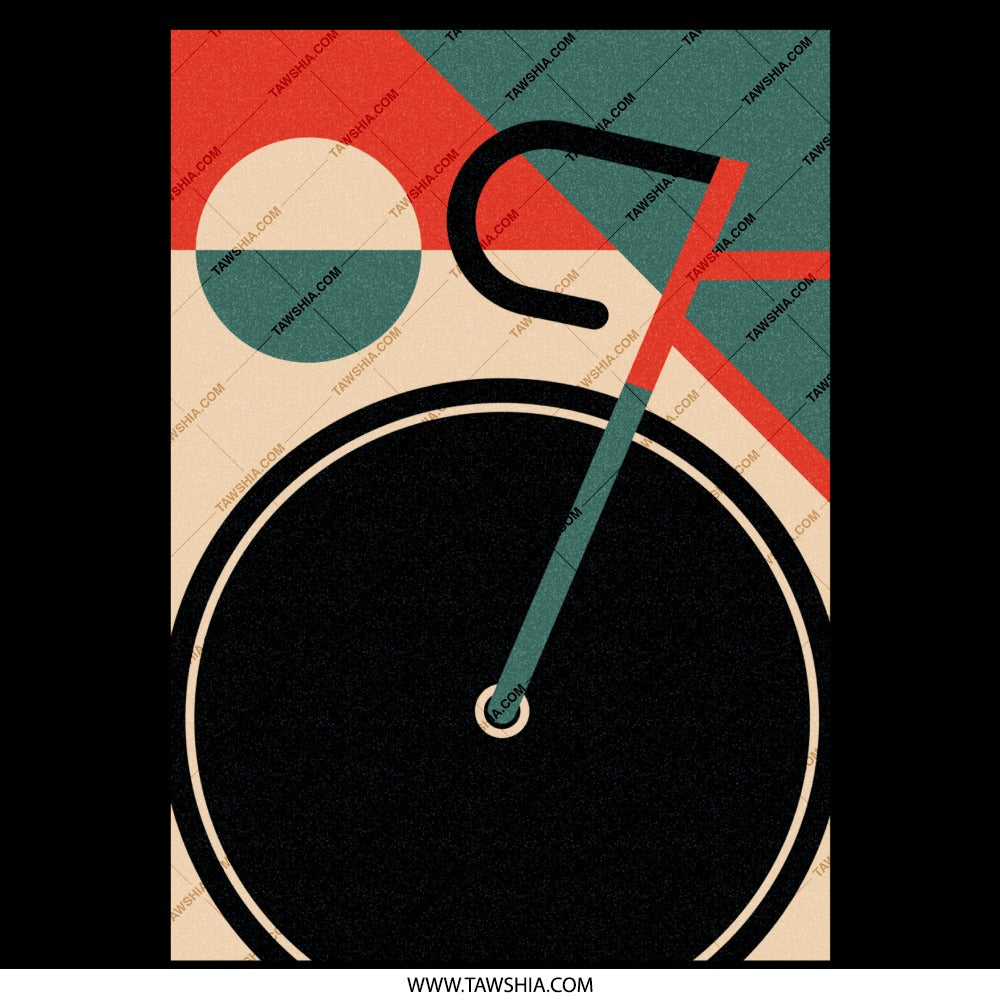 Vintage Abstract Geometric Design Bicycle Art product