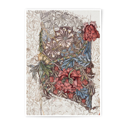 Vintage Floral Photographic Print, Victorian Botanical Wall Art, Antique Flower Illustration, Honeysuckle Peony Art Print - Tawshia