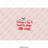 Teacher Appreciation Tumbler, Big Heart Little Minds Tumbler, Teacher Gift Tumbler, Cute Teacher Tumbler, Apple Design Tumbler - Tawshia