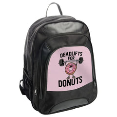 Deadlifts for Donuts Backpack, Funny Gym BackPack, Workout BackPack, Foodie BackPack, Weight Lifting Gift, Donut Lover BackPack - Tawshia