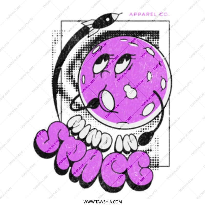 Purple Cartoon Space Graphic Printed Apparel product