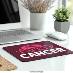 Tackle Cancer Mouse Pad, Awareness Ribbon, Fight Cancer, Hope Mousepad, Computer Accessory, Desk Decor, Gift Idea, Burgundy and Pink - Tawshia