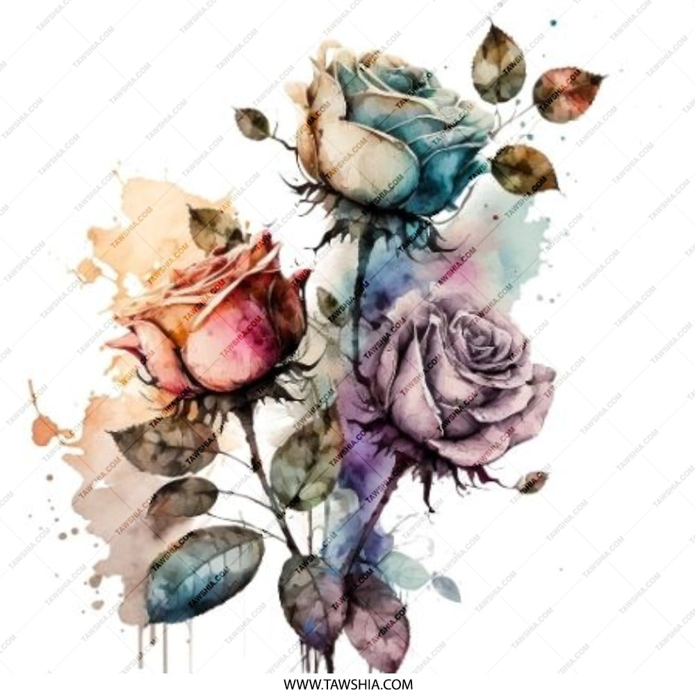 Watercolor Roses Pinback Button, Floral Badge, Botanical Accessory, Artistic Gift, Flower Bouquet Button, Stylish Accessory, Art Lover Gift - Tawshia