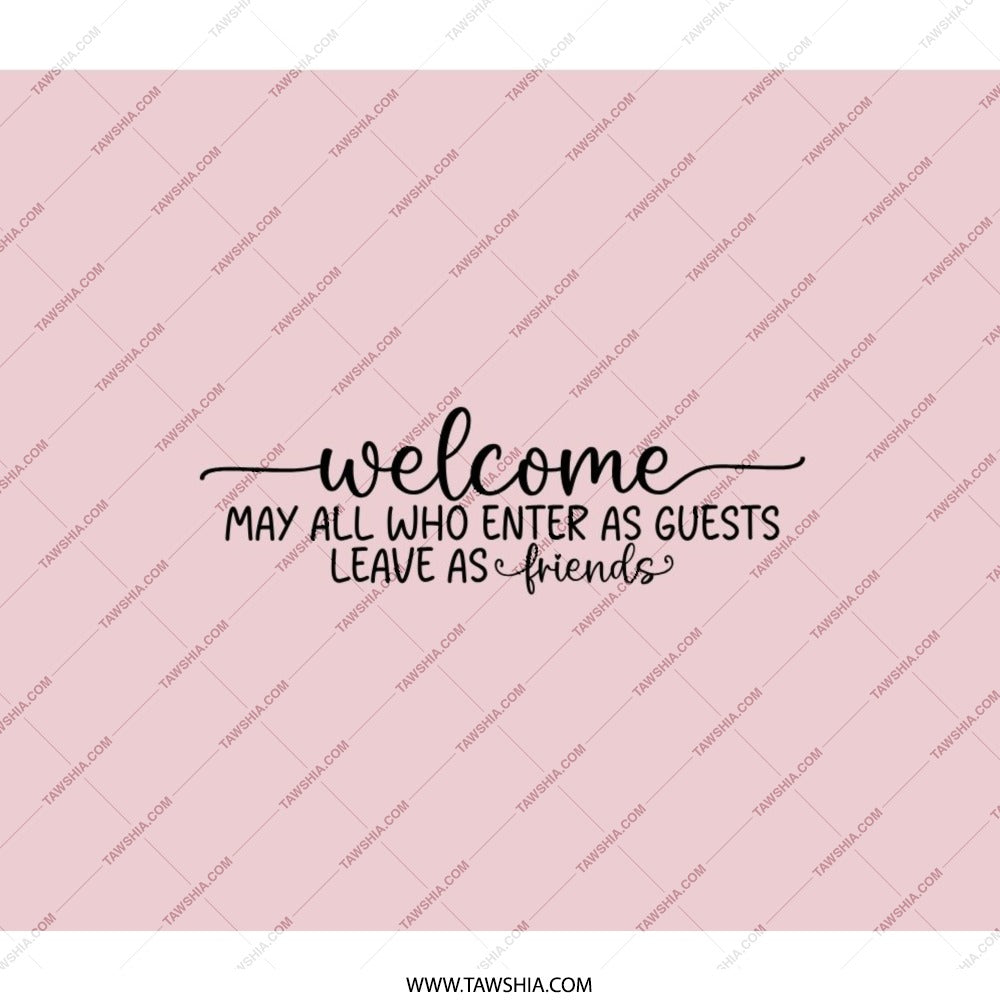 Welcome Friends Backpack, Housewarming Gift, Greeting Present, Hostess Thank You, Inspirational Quote Bag, Trendy Black Backpack - Tawshia