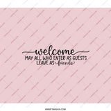 Welcome Friends Backpack, Housewarming Gift, Greeting Present, Hostess Thank You, Inspirational Quote Bag, Trendy Black Backpack - Tawshia