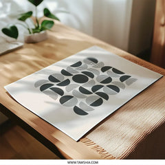 Geometric Photographic Print, Modern Art Print, Circle Pattern Wall Art, Abstract Home Decor, Neutral Colors - Tawshia