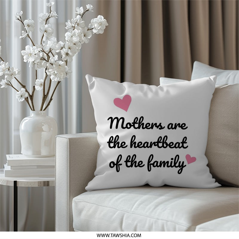 Mothers Heartbeat Pillow, Family Love Pillow, Decorative Pillow, Home Decor Pillow, Gift for Mom Pillow, Sentimental Pillow - Tawshia