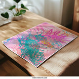 Abstract Banksia Photographic Print, Pink Teal Floral Art, Botanical Wall Decor, Modern Art Print - Tawshia