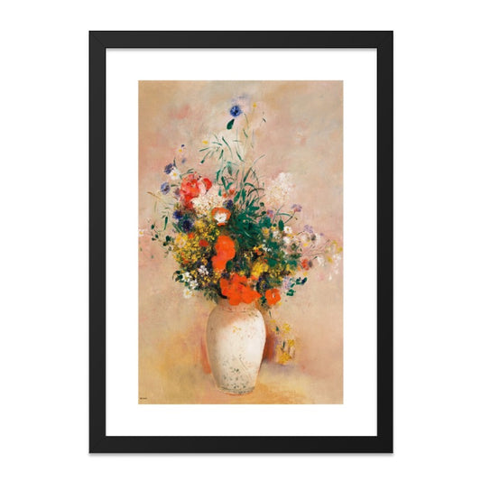 Flower Vase Wall Art, Floral Arrangement Painting Print, Vintage Style Still Life, Impressionist Bouquet, Colorful Flowers Wall Decor - Tawshia