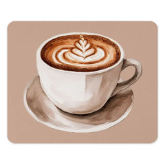 Latte Art Mouse Pad, Coffee Lover Gift, Watercolor Painting, Cute Desk Decor, Espresso Drink, Modern Home Office, Drinkware Inspired - Tawshia