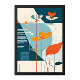Floral Wall Art Print, Modern Abstract Flowers, Geometric Wall Decor, Botanical Art, Living Room Art, Housewarming Gift, Unique Wall Decor - Tawshia