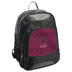 Stylish Maroon and Black Backpack with Unique Design product