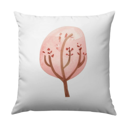 Watercolor Tree Pillow, Pink Tree Art Pillow, Decorative Throw Pillow, Nature Inspired Pillow, Home Decor Pillow, Pillow Cover - Tawshia
