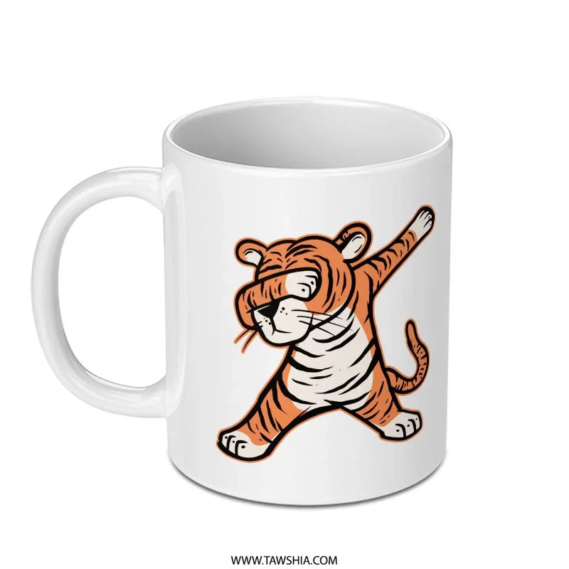 Dabbing Tiger Cartoon Print Coffee Mug product type