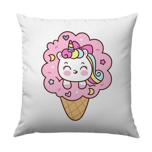 Kawaii Unicorn Ice Cream Pillow, Cute Dessert Home Decor, Whimsical Throw Pillow, Pastel Aesthetic Room Decor, Magical Creature Pillow Gift - Tawshia