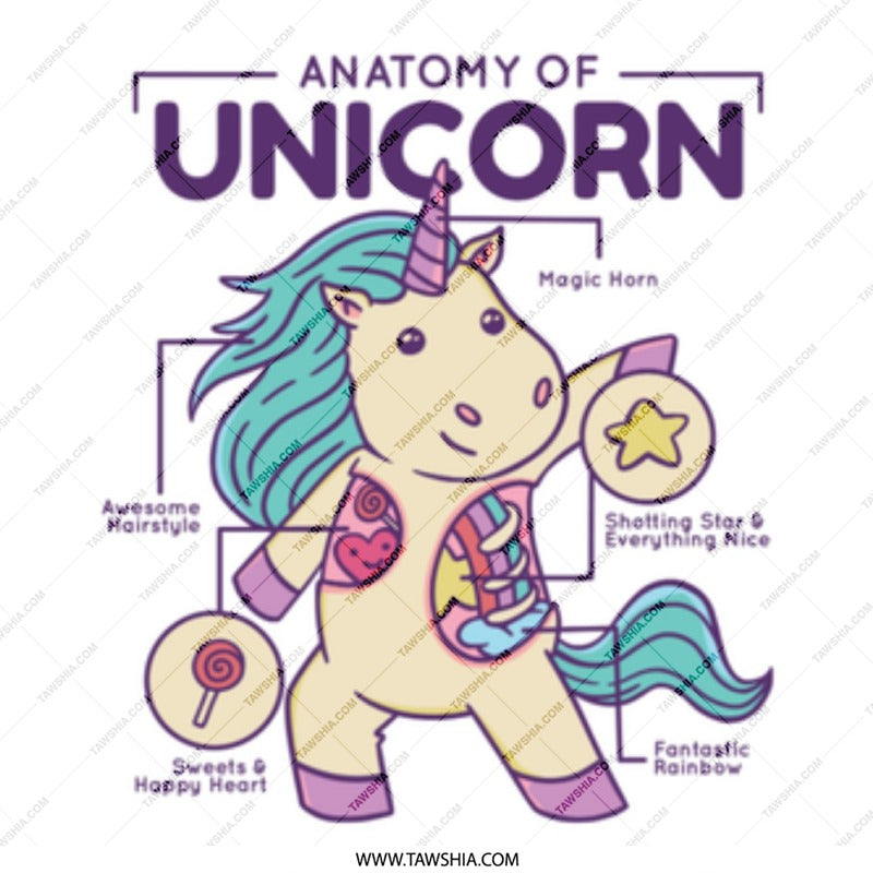 Anatomy of Unicorn Magic Horn Star Happy Heart product