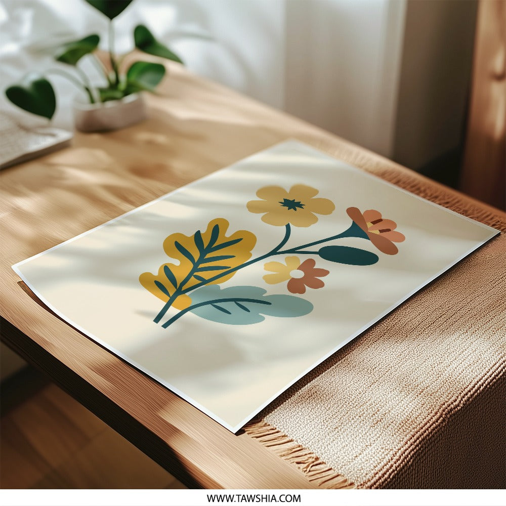 Floral Photographic Print, Abstract Flower Art, Botanical Wall Decor, Modern Home Art Print, Minimalist Flower Illustration - Tawshia