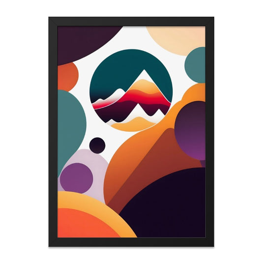 Abstract Mountain Wall Art, Geometric Landscape Print, Modern Art Home Decor, Colorful Shapes Wall Decor, Unique Wall Art Gift Idea - Tawshia