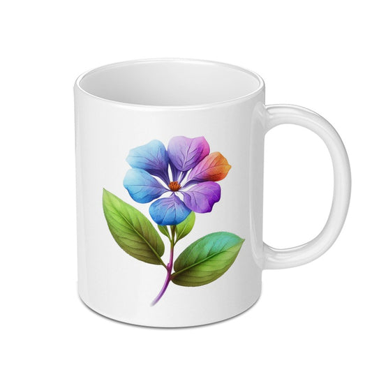 Colorful Flower Mug, Floral Coffee Cup, Unique Flower Design, Artistic Mug, Gift for Her, Flower Lover Mug, Rainbow Flower Mug, Tea Cup - Tawshia