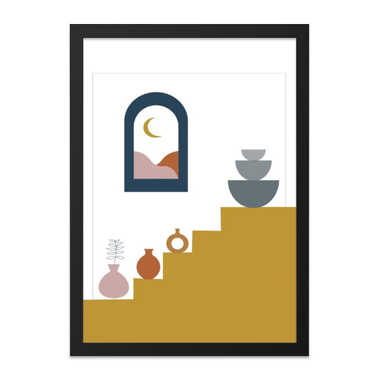 Minimalist Wall Art, Modern Home Decor, Abstract Pottery Print, Boho Art, Staircase Design, Interior Art Print, Contemporary Wall Decor - Tawshia