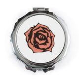 Rose Pocket Mirror, Floral Compact Mirror, Elegant Gift Idea, Purse Mirror, Cosmetic Mirror, Bridesmaid Gift, Makeup Mirror - Tawshia