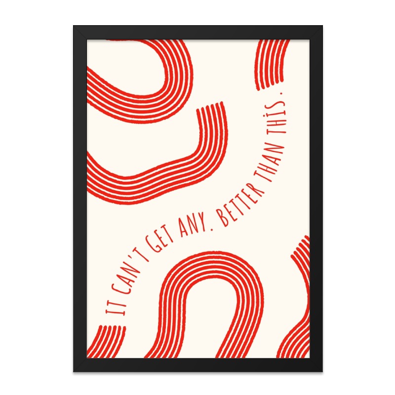 Red Arcs Wall Art, Motivational Quote Print, Positive Saying Poster, Inspirational Home Decor, Trendy Wall Hanging, Optimistic Gift - Tawshia