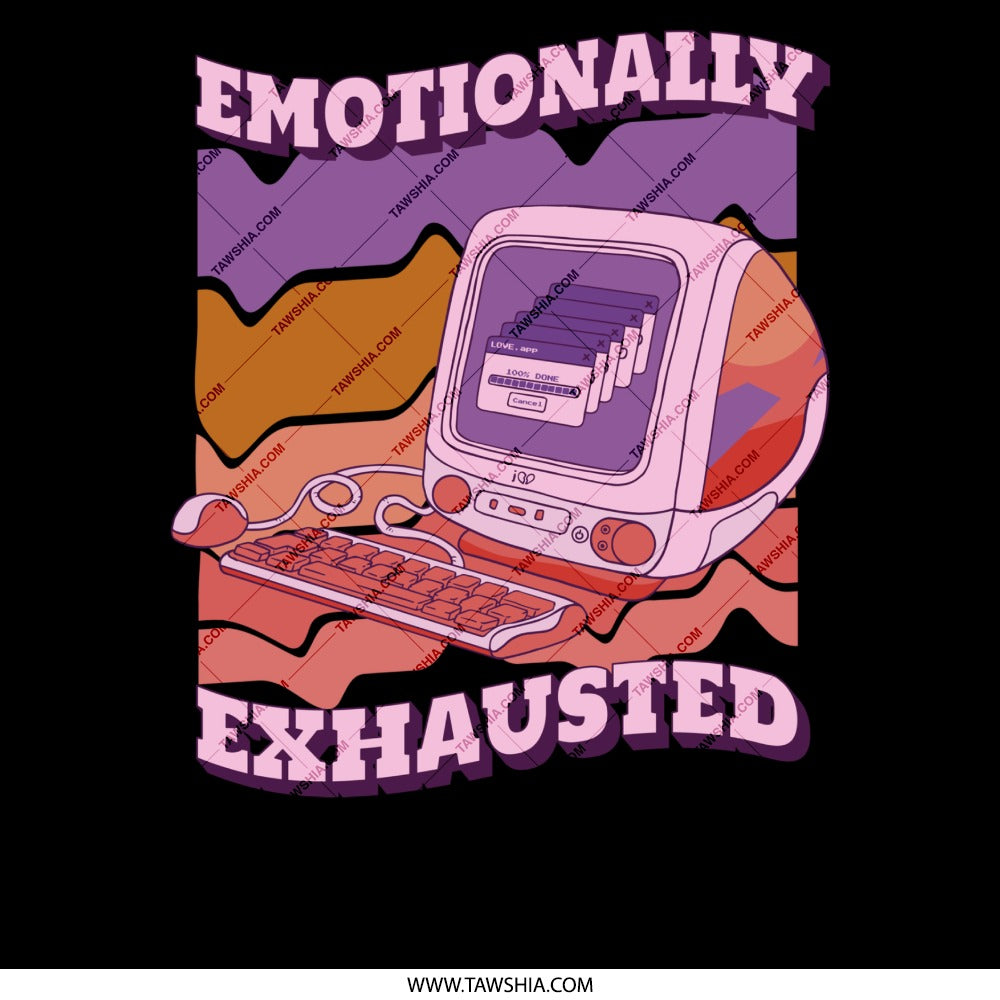 Emotionally Exhausted Retro Computer Art product