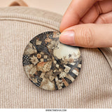 Floral Patchwork Pinback Button, Abstract Art Button, Unique Flower Pin, Decorative Button, Aesthetic Pin, Artistic Gift, Trendy Button - Tawshia