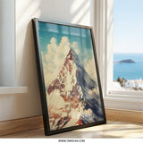 Majestic Mountain Peak Wall Art, Snow Capped Mountain Print, Scenic Mountain Landscape Decor, Atmospheric Mountain Poster, Home Decor - Tawshia