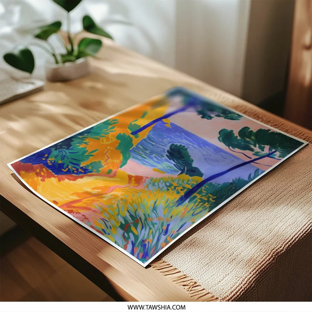 Coastal Photographic Print, Bright Landscape Art, Ocean View Print, Colorful Nature Wall Art, Modern Home Decor, Beach Scenery Photography - Tawshia