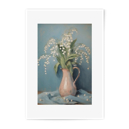 Lily of the Valley Photographic Print, Floral Still Life Print, Vintage Flower Art, Spring Decor, Botanical Print, Flower Pitcher - Tawshia