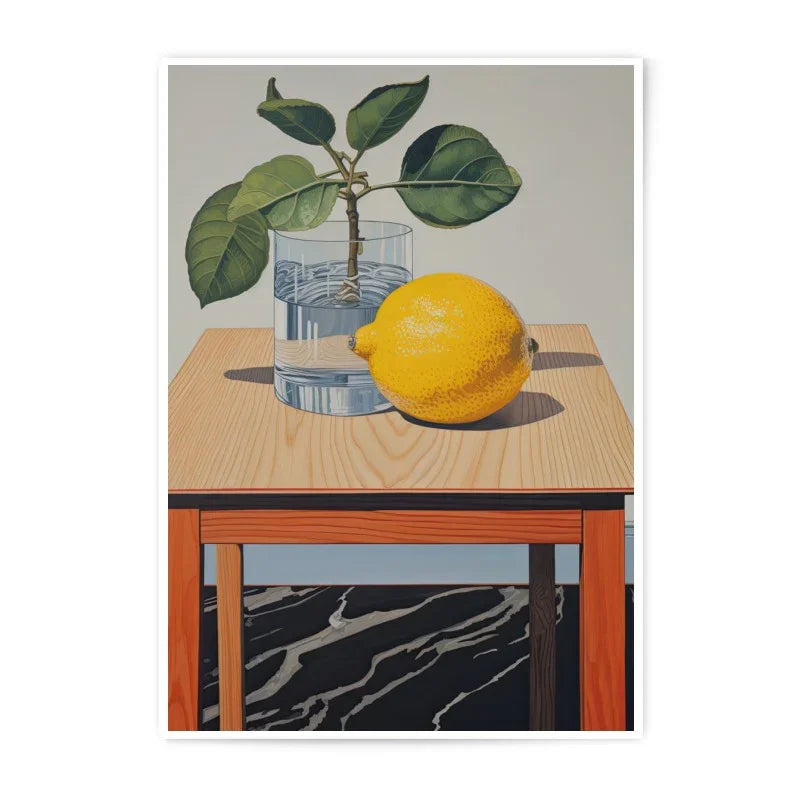 Lemon Still Life Photographic Prints, Modern Art Print, Kitchen Wall Decor, Botanical Wall Art, Colorful Art Prints - Tawshia