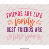 Friends Like Family Mouse Pad, Best Friend Gift, Motivational Quote Mousepad, Office Desk Decor, Friendship Present - Tawshia