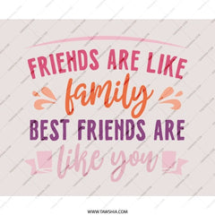 Friends Like Family Mouse Pad, Best Friend Gift, Motivational Quote Mousepad, Office Desk Decor, Friendship Present - Tawshia