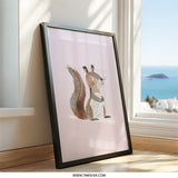 Cute Squirrel Wall Art, Woodland Animal Print, Nursery Decor, Childrens Room Art, Adorable Squirrel Art Print, Baby Room Decor - Tawshia