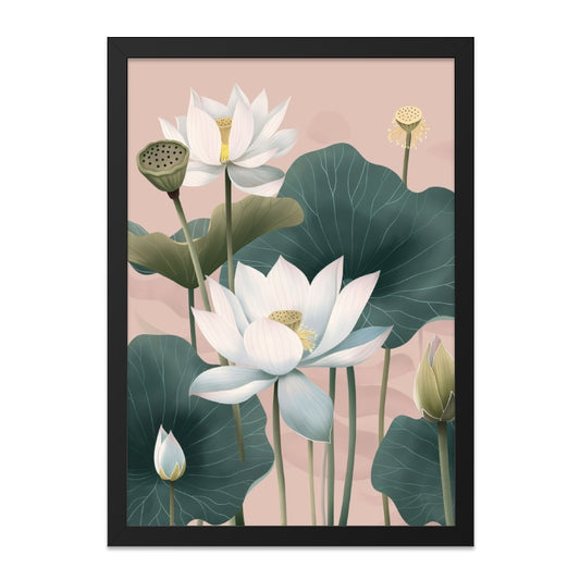 Lotus Flower Wall Art, Floral Art Print, Botanical Wall Decor, Serene Lotus Art, Elegant Home Decor, Trending Wall Art - Tawshia