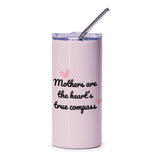 Mothers True Compass Tumbler, Mothers Day Gift Tumbler, Mom Gift Idea, Cute Pink Tumbler, Heart Accent Tumbler, Mom Tumbler for Mothers - Tawshia