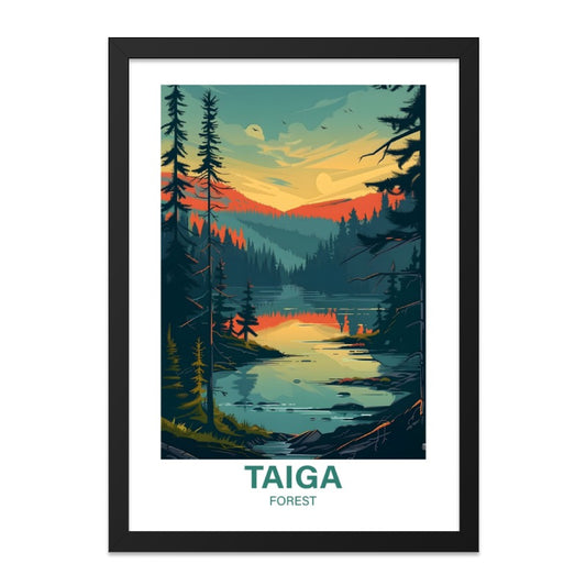 Taiga Forest Wall Art, Nature Scenery Print, Landscape Wall Decor, Modern Art Print, Forest Artwork, Wall Decor, Scenic View - Tawshia