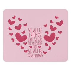 Friends Forever Mouse Pad, Heart Design Mousepad, Funny Friendship Quote Gift, Cute Office Decor, Best Friend Present, Desk Accessories - Tawshia
