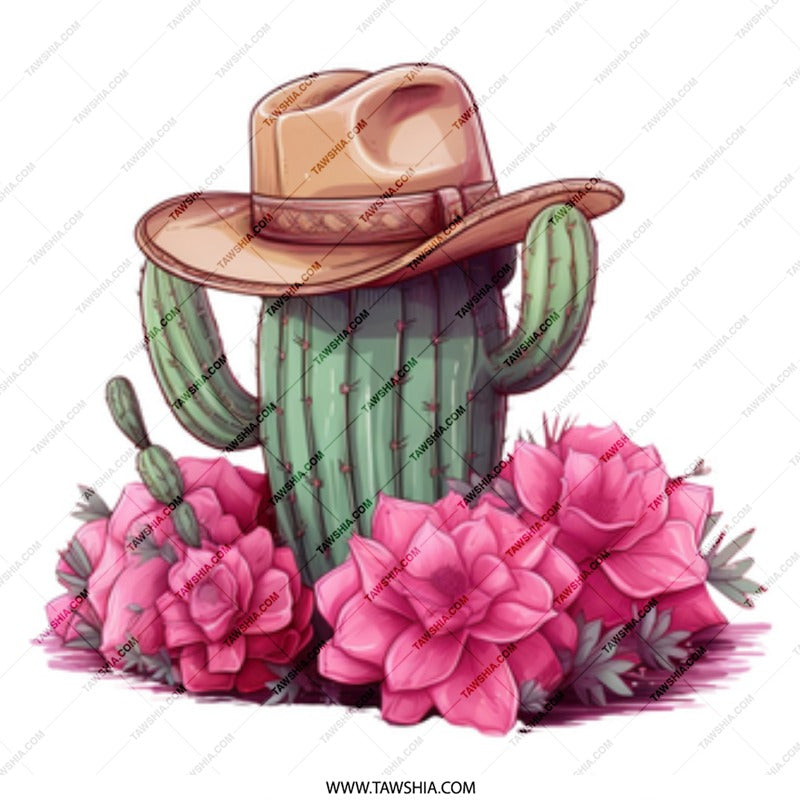 Cactus Mug, Cowboy Hat, Floral Mug, Desert Mug, Western Mug, Unique Mug, Gift Idea, Trendy Mug - Tawshia
