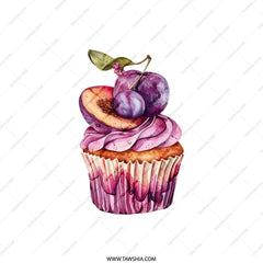 Plum Cupcake Pillow, Foodie Decor, Dessert Lover Gift, Kitchen Accent Pillow, Cute Pillow - Tawshia