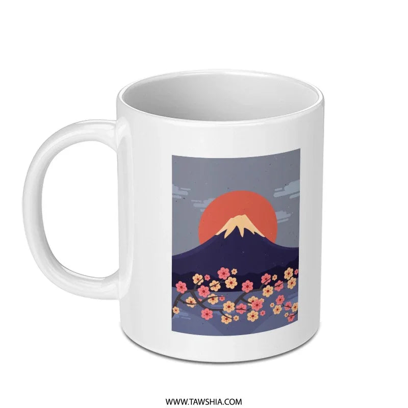Japanese Mountain and Cherry Blossom Mug product
