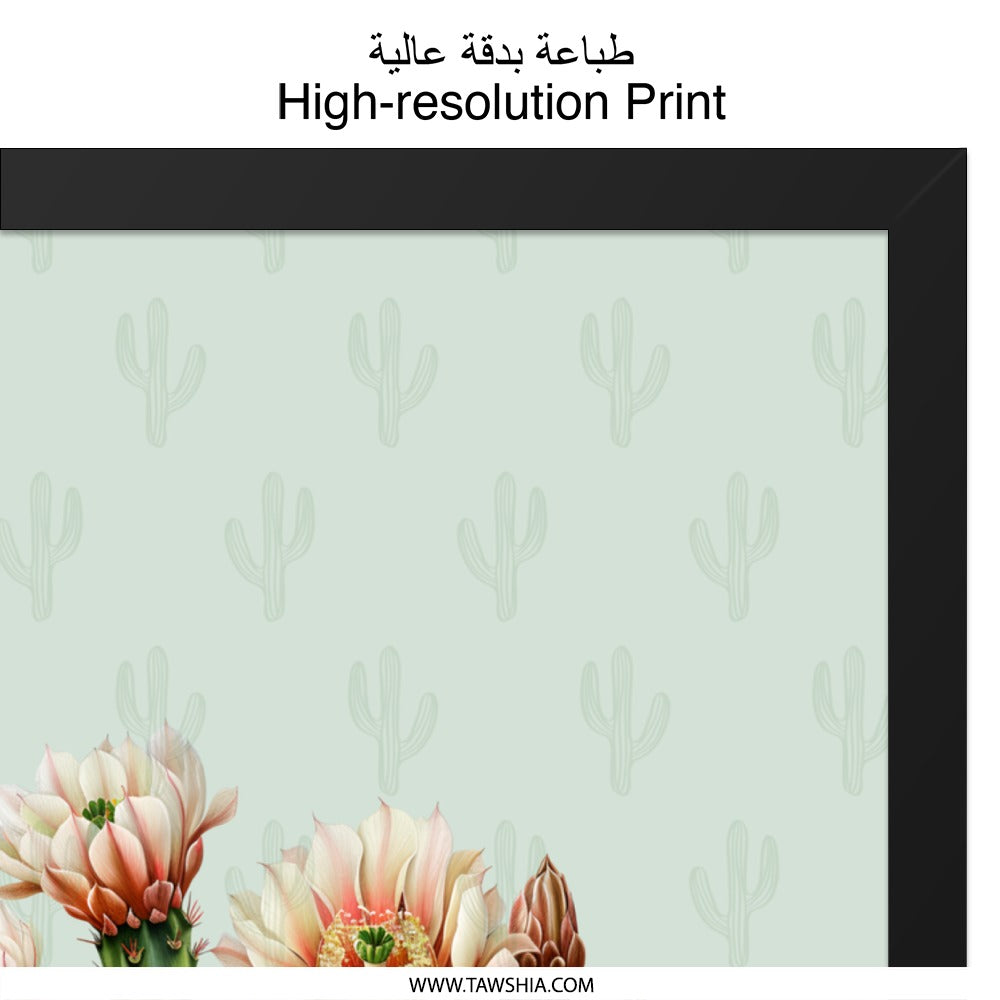 Blooming Cactus Framed Wall Art, Desert Flower Print, Botanical Art, Southwest Decor, Home Decor, Trendy Wall Art, Ready to Hang Art - Tawshia