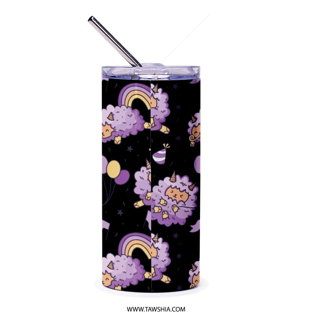 Purple Unicorn Sheep Patterned Tumbler product
